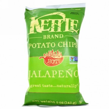 Kettle Foods, ポテトチップ, 辛い！ハラペニョ, 5オンス (142 g)