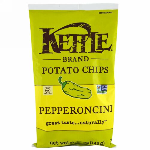 Kettle Foods, ポテトチップス、ペッパロンチーニ、5 oz (142 g)