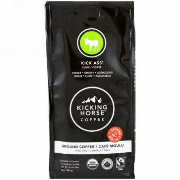 Kicking Horse, Kick Ass、ダーク、グラウンドコーヒー、10 oz (284 g) (Discontinued Item)