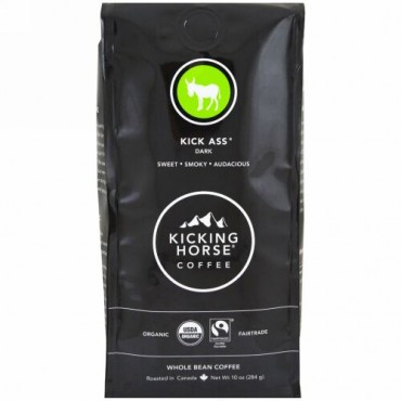 Kicking Horse, キック・アス、ダーク、ホールビーンコーヒー、10 oz (284g) (Discontinued Item)