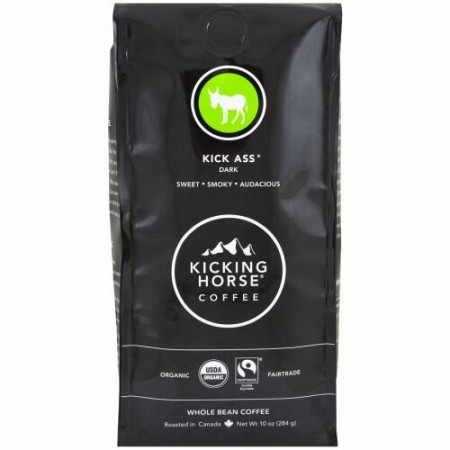 Kicking Horse, キック・アス、ダーク、ホールビーンコーヒー、10 oz (284g) (Discontinued Item)