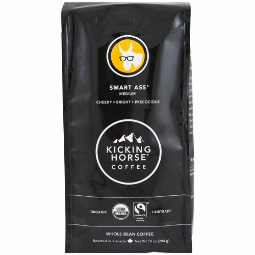 Kicking Horse, スマートアス、中サイズ、ホールビーンコーヒー、10オンス (284 g) (Discontinued Item)