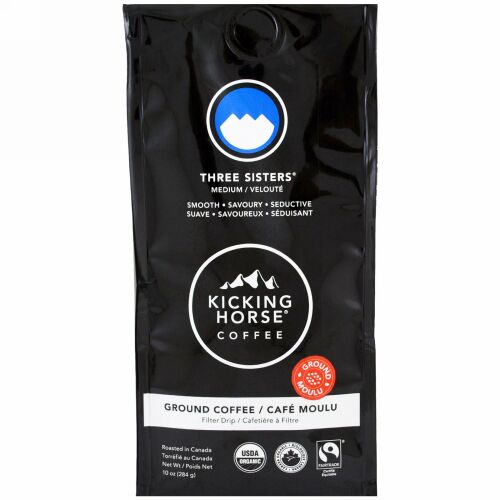 Kicking Horse, Three Sisters、ミディアム、グラウンドコーヒー、10 oz (284g) (Discontinued Item)