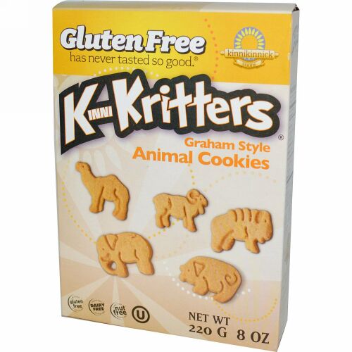 Kinnikinnick Foods, KinniKritters、 グラハム ・スタイル・アニマルクッキー、 8 oz (220 g) (Discontinued Item)