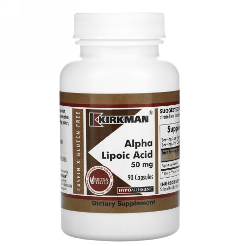 Kirkman Labs, αリポ酸, 50 mg, 90カプセル