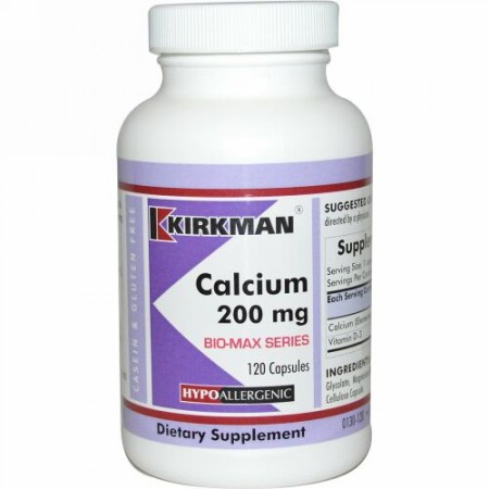 Kirkman Labs, バイオマックスシリーズ, カルシウム, 200 mg, カプセル120粒