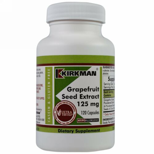 Kirkman Labs, グレープフルーツシードエキス、125 mg、120カプセル