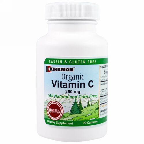 Kirkman Labs, オーガニックビタミンC、250mg、90カプセル