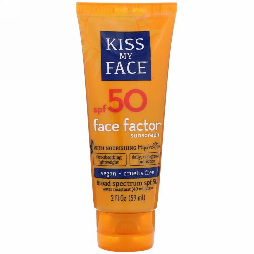 Kiss My Face, フェイスファクター日焼け止めクリーム、 50 SPF, 2 fl oz (59 ml) (Discontinued Item)