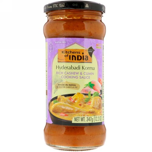 Kitchens of India, Hyderabadi Korma, Rich Cashew & Cumin Cooking Sauce, Medium, 12.2 oz (347 g) (Discontinued Item)