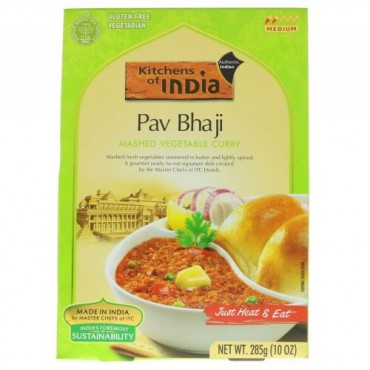 Kitchens of India, Pav Bhaji, Mashed Vegetable Curry, Medium, 10 oz (285 g) (Discontinued Item)