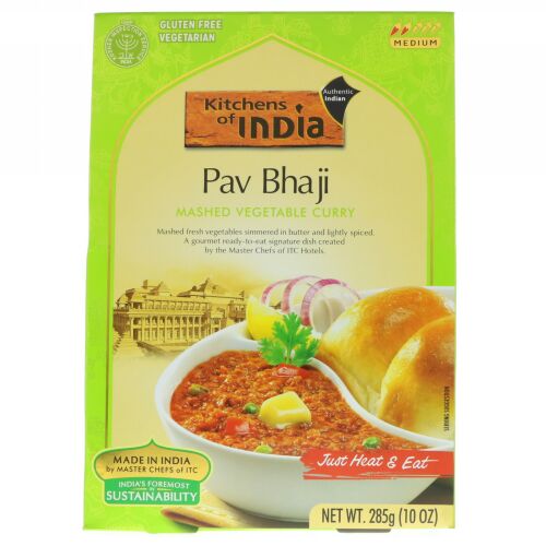 Kitchens of India, Pav Bhaji, Mashed Vegetable Curry, Medium, 10 oz (285 g) (Discontinued Item)