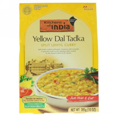Kitchens of India, イエロー・ダル・タドカ、ひきわりレンズ豆のカレー炒め煮、10オンス（285 g） (Discontinued Item)