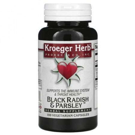 Kroeger Herb Co, Black Radish & Parsley, 100 Vegetarian Capsules