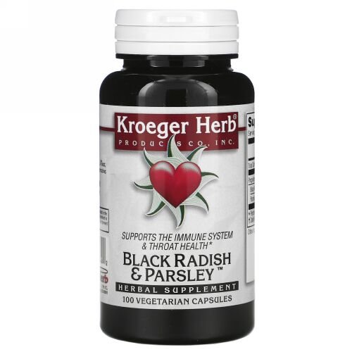Kroeger Herb Co, Black Radish & Parsley, 100 Vegetarian Capsules