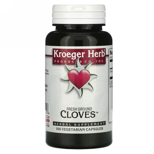 Kroeger Herb Co, Fresh Ground Cloves（挽きたてクローブ）、ベジカプセル100粒