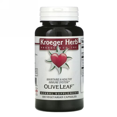 Kroeger Herb Co, Olive Leaf, 100 Vegetarian Capsules