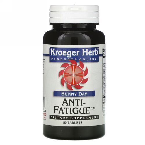 Kroeger Herb Co, サニーデイ、抗疲労、80錠