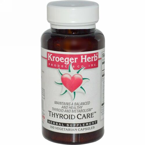 Kroeger Herb Co, 甲状腺ケア、100ベジカプセル (Discontinued Item)