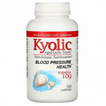Kyolic, 熟成ニンニクエキス、ブラッド・プレッシャー・ヘルス、フォーミュラ109、カプセル160 錠