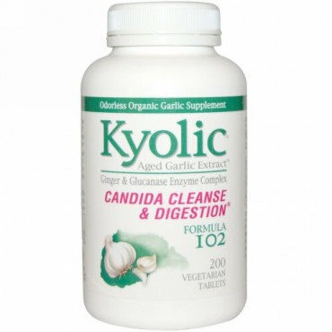 Kyolic, フォーミュラ102、熟成にんにく抽出液、植物性タブレット200粒