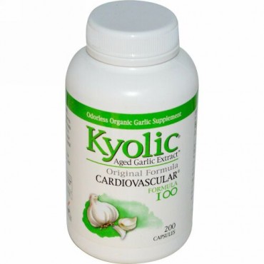 Kyolic, 熟成ニンニク抽出液、心臓血管、フォーミュラ 100、200粒
