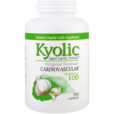 Kyolic, 熟成ニンニク抽出液、心血管、フォーミュラ100、300粒