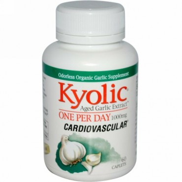 Kyolic, 熟成ニンニク抽出液、 1日1回、心血管、1000 mg、 60粒