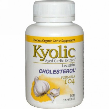 Kyolic, レシチン配合Aged Garlic Extract（熟成ニンニク抽出液）、コレステロールフォーミュラ104、100粒