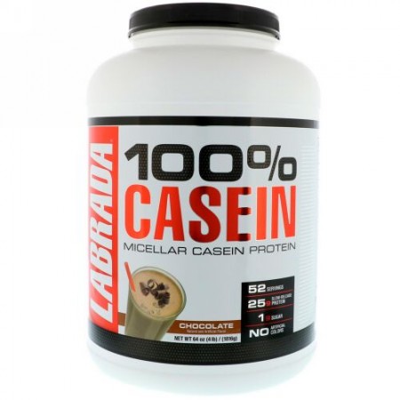 Labrada Nutrition, 100%カゼイン、チョコレート、4ポンド (1816 g) (Discontinued Item)