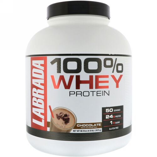 Labrada Nutrition, 100％ホエイタンパク質、チョコレート、1875g（4.13 lbs）
