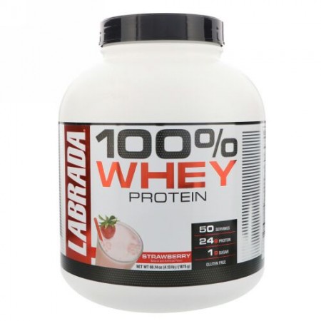 Labrada Nutrition, 100% Whey  Protein, Strawberry,  4.13 lbs (1875 g) (Discontinued Item)