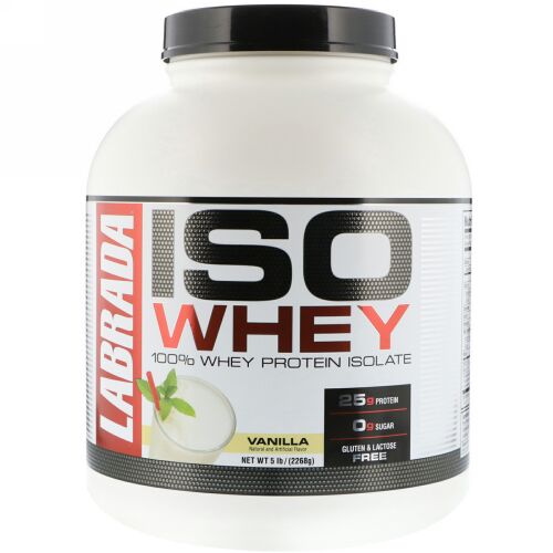 Labrada Nutrition, ISOホエイ、100％ホエイタンパク質アイソレート、バニラ、5ポンド（2268g） (Discontinued Item)
