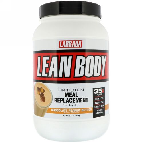 Labrada Nutrition, リーンボディ、高タンパクのミールリプレイスメントシェイク、チョコレートピーナッツバター、2.47 lbs (1120 g) (Discontinued Item)