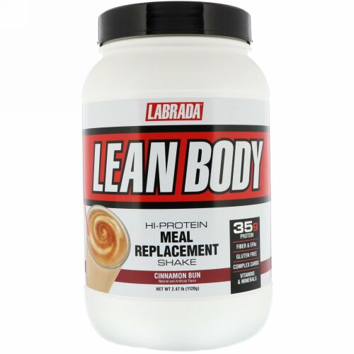 Labrada Nutrition, リーンボディ、高タンパク質代替食シェイク、シナモンパン、2.47ポンド (1120 g) (Discontinued Item)