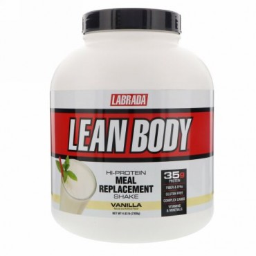 Labrada Nutrition, リーンボディ、高タンパク・ミールリプレイスメントシェイク、バニラ、4.63ポンド (2100 g)