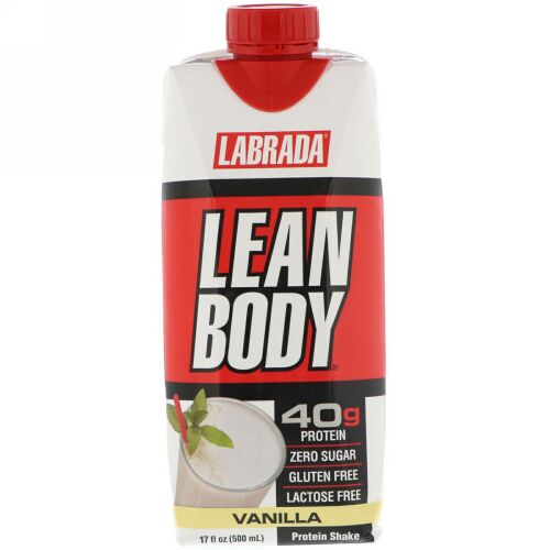 Labrada Nutrition, リーンボディ、直ぐ飲めるプロテインシェイク、バニラ、17液量オンス (500 ml) (Discontinued Item)