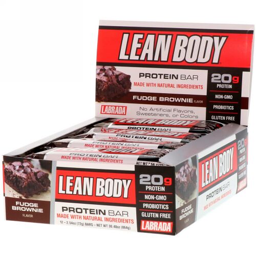 Labrada Nutrition, リーンボディ・プロテインバー、ファッジブラウニー、12本、各2.54 oz (72 g) (Discontinued Item)