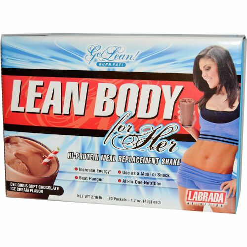 Labrada Nutrition, 女性用Lean Body、チョコレート・アイスクリーム、 20 パック、各 1.7 オンス (49 g) (Discontinued Item)
