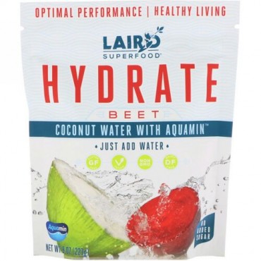Laird Superfood, Hydrate, Beet, Coconut Water with Aquamin, 8 oz (227 g) (Discontinued Item)