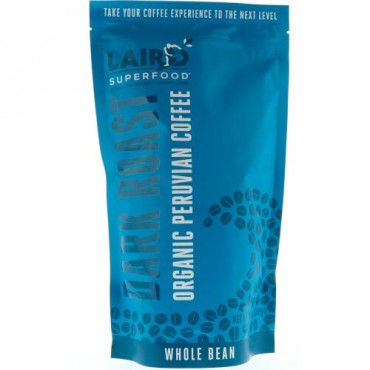 Laird Superfood, オーガニックペルーコーヒー、ダークロースト、ホールビーン、12オンス (340 g) (Discontinued Item)