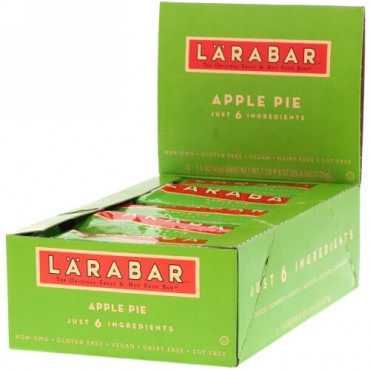 Larabar, オリジナルフルーツ＆ナッツフードバー、アップルパイ、16本、各45g（1.6オンス）