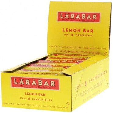 Larabar, The Original Fruit & Nut Food Bar, Lemon Bar, 16 Bars, 1.6 oz (45 g) Each