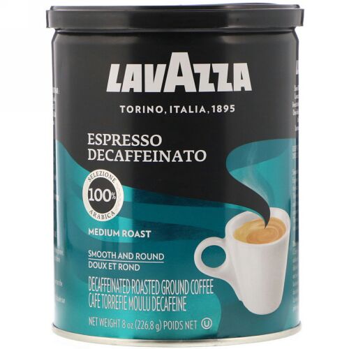LavAzza Premium Coffees, カフェイン抜き挽きコーヒー豆, エスプレッソ, 8 オンス (226.8 g) (Discontinued Item)