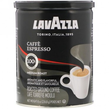 LavAzza Premium Coffees, コーヒーの粉、ミディアムロースト、コーヒーエスプレッソ、8 oz (226.8 g) (Discontinued Item)