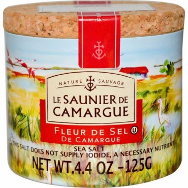 Le Saunier de Camargue, フルール・ド・セル, 海塩, 4.4オンス (125 g) (Discontinued Item)