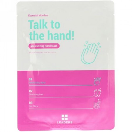 Leaders, エッセンシャルワンダー、トークトゥーザハンド、保湿ハンドマスク、16 ml (Discontinued Item)