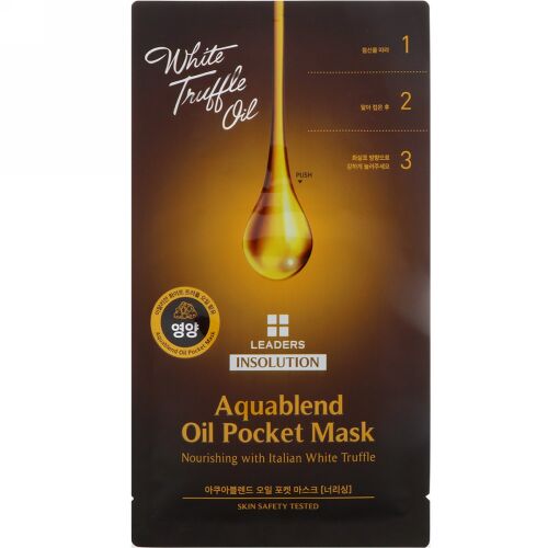 Leaders, Insolution, Aquablend Oil Pocket Mask, Nourishing, 1 Sheet, 27 ml (Discontinued Item)