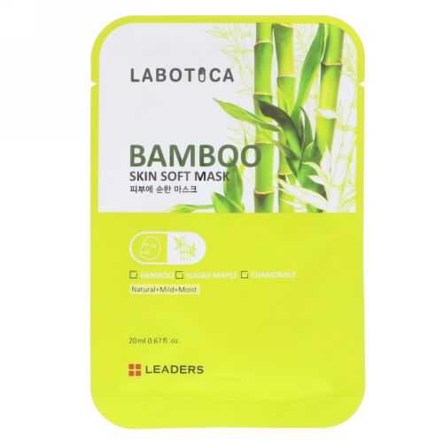 Leaders, ラボティカ、バンブースキンソフトマスク、1枚、20 ml (Discontinued Item)