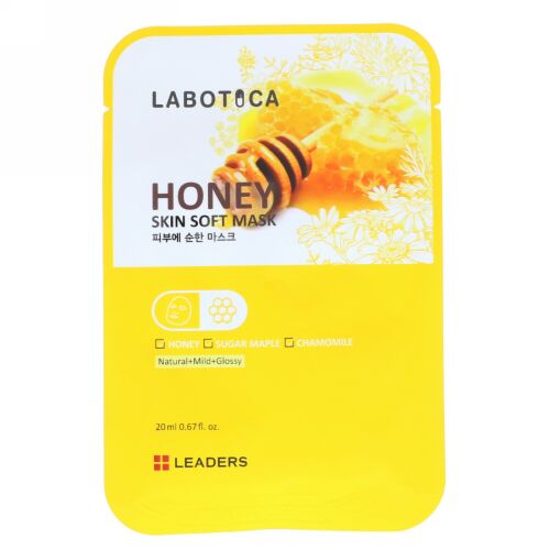 Leaders, ラボチカ、ハニースキンソフトマスク、1枚、20 ml (Discontinued Item)